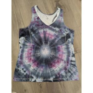 Sz 2X Danskin Workout Racerback Tank OOAK Tie Dye